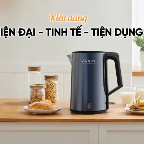 Ấm siêu tốc SUNHOUSE SHD1373 đặt trên bàn bếp hiện đại