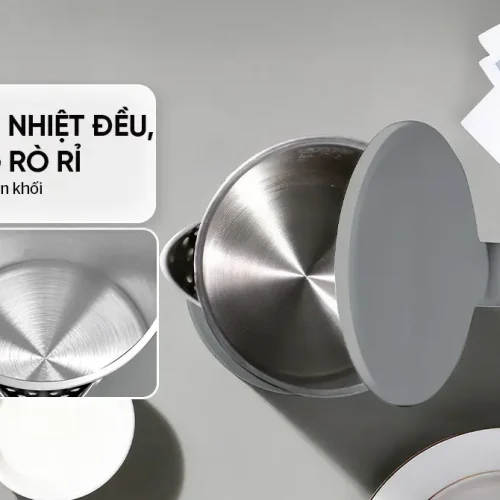 Ấm siêu tốc SUNHOUSE SHD1379 nhìn từ trên, thấy lòng ấm và nắp