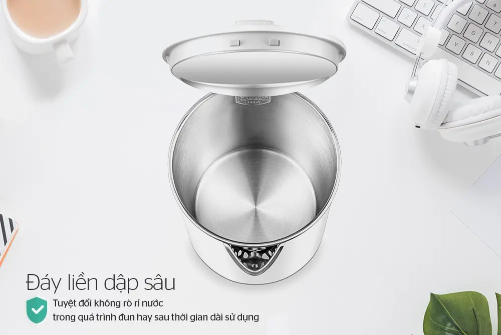 Ấm siêu tốc SUNHOUSE SHD1386W - 1.7 lít, Inox, 2 lớp - Ảnh 7
