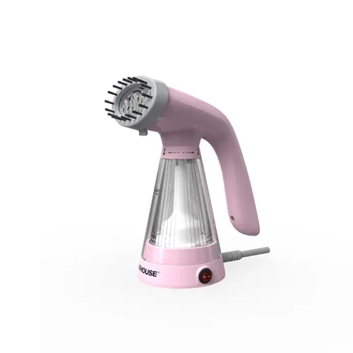 Bàn ủi hơi nước cầm tay SUNHOUSE SHD2165 màu hồng 600W góc nghiêng