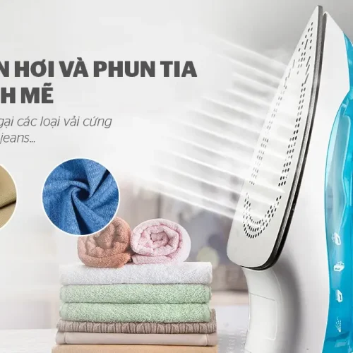 Bàn ủi hơi nước SUNHOUSE SHD2065 góc nghiêng phun hơi trên quần áo