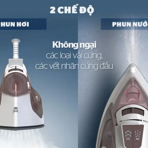 Bàn ủi hơi nước SUNHOUSE SHD2066 với chế độ phun hơi và phun nước