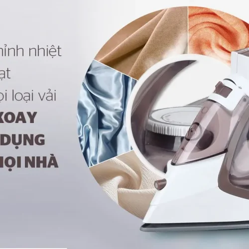 Bàn ủi hơi nước SUNHOUSE SHD2066 với núm xoay chỉnh nhiệt theo loại vải