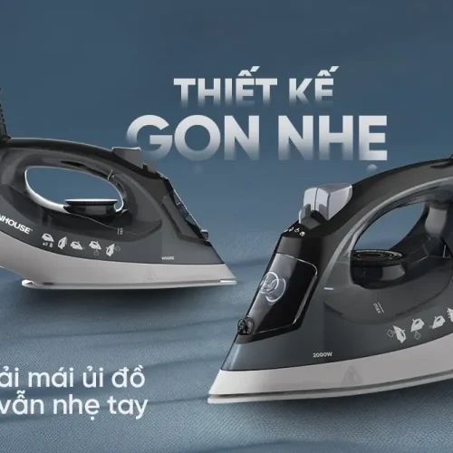 Bàn ủi hơi nước SUNHOUSE SHD2069 thiết kế gọn nhẹ màu đen