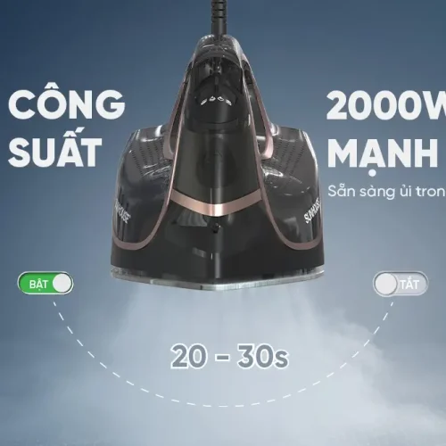 Bàn ủi hơi nước SUNHOUSE SHD2070 mặt trước hiển thị công suất 2000W