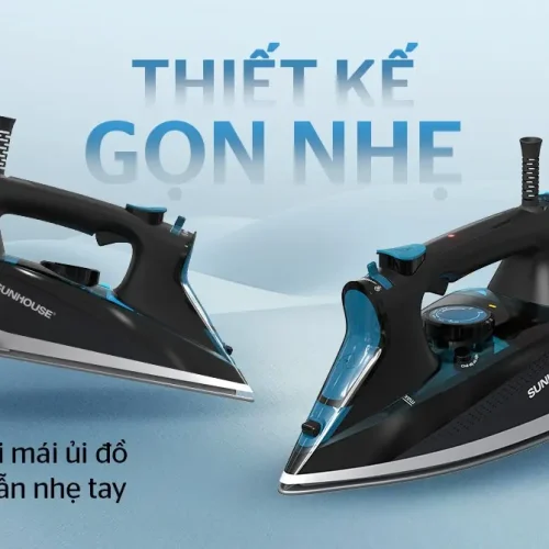 Bàn ủi hơi nước SUNHOUSE SHD2071 góc nghiêng hai bên thân máy