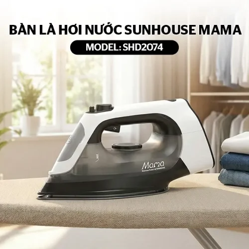 Bàn ủi hơi nước SUNHOUSE SHD2074 chụp toàn bộ ở góc nghiêng bên trái