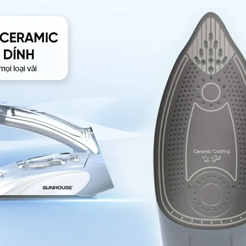 Bàn ủi hơi nước SUNHOUSE SHD2171 với mặt đế ceramic chống dính