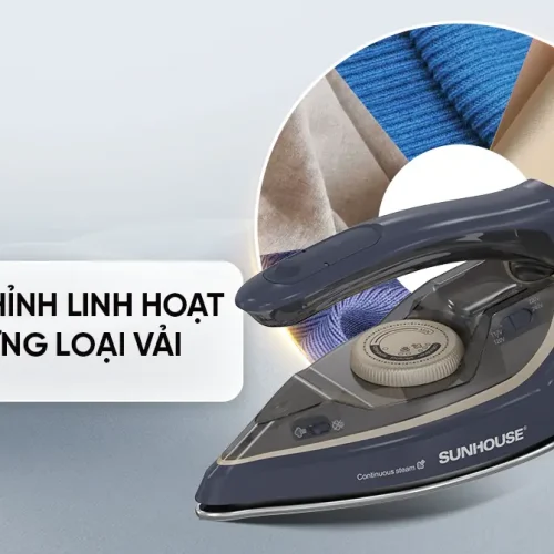 Bàn ủi hơi nước SUNHOUSE SHD2172 góc nghiêng với núm xoay điều chỉnh