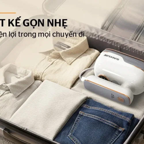 Bàn ủi hơi nước SUNHOUSE SHD2174 nhỏ gọn đặt trong vali du lịch
