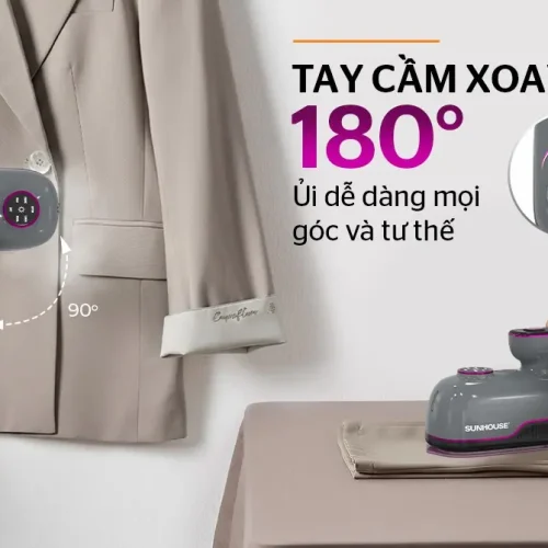 Bàn ủi hơi nước SUNHOUSE SHD2174G với tay cầm xoay 180 độ