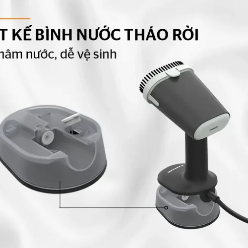 Bàn ủi hơi nước SUNHOUSE SHD2177 góc nghiêng với bình nước tháo rời