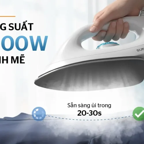 Bàn ủi khô SUNHOUSE SHD2017 công suất 1000W sẵn sàng ủi nhanh