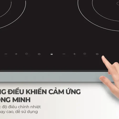 Bảng điều khiển cảm ứng 9 mức nhiệt của bếp điện từ đôi SUNHOUSE SHB34-CS