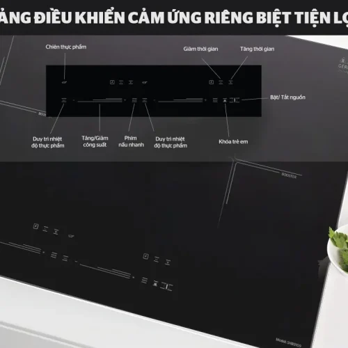 Bảng điều khiển cảm ứng riêng biệt của bếp điện từ đôi SUNHOUSE SHB9109