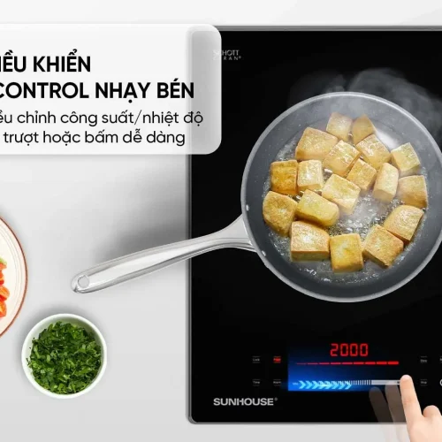 Bảng điều khiển Slider Control của bếp điện từ đôi SUNHOUSE SHB82062-MMD