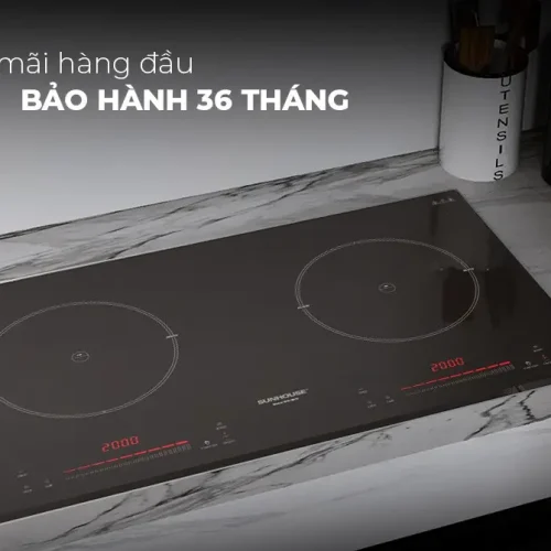 Bếp điện từ đôi SUNHOUSE SHB-86TB lắp âm mặt đá bảo hành 36 tháng