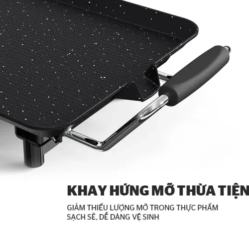 Khay hứng mỡ thừa tiện dụng trên bếp nướng điện SUNHOUSE SHD4600 1500W