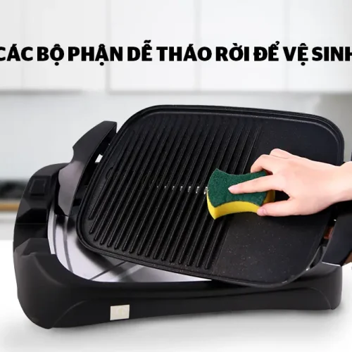 Vỉ nướng tháo rời của bếp nướng điện SUNHOUSE SHD4602 2000W dễ vệ sinh