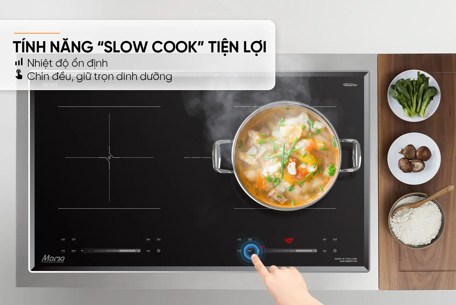 Bếp điện từ đôi 2 loại SUNHOUSE MMB82041-TMD - 2200W/2200W, Cảm ứng - Ảnh 13