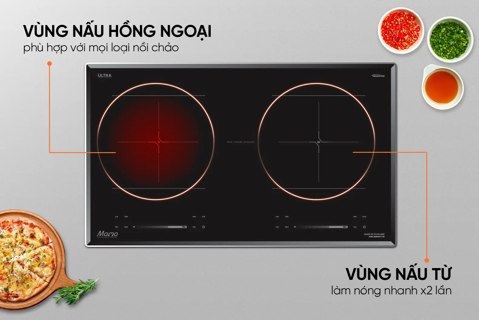 Bếp điện từ đôi 2 loại SUNHOUSE MMB82041-TMD - 2200W/2200W, Cảm ứng - Ảnh 10
