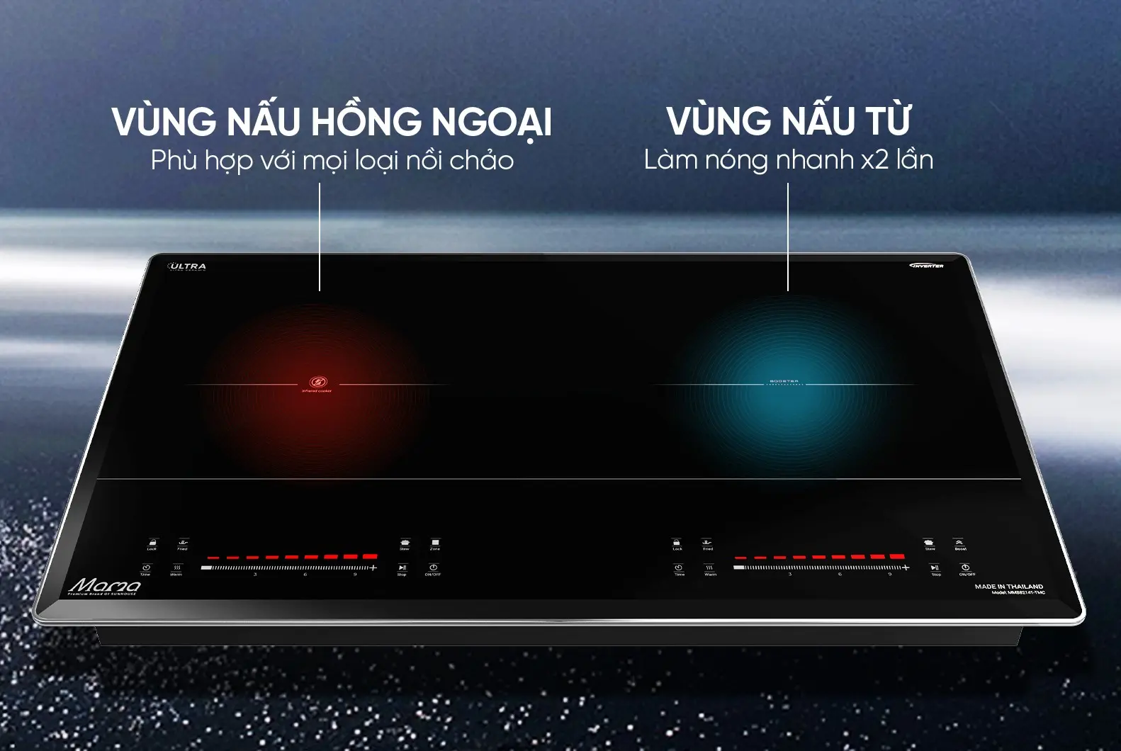 Bếp điện từ đôi 2 loại SUNHOUSE MMB82141-TMC - 2200W/2200W, Cảm ứng - Ảnh 12