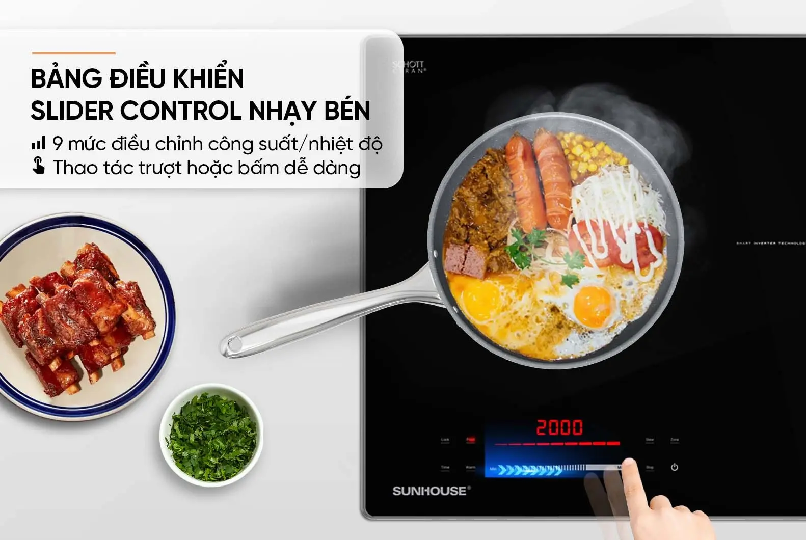 Bếp điện từ đôi 2 loại SUNHOUSE SHB82011-MMD - 2200W/2200W, Cảm ứng - Ảnh 10