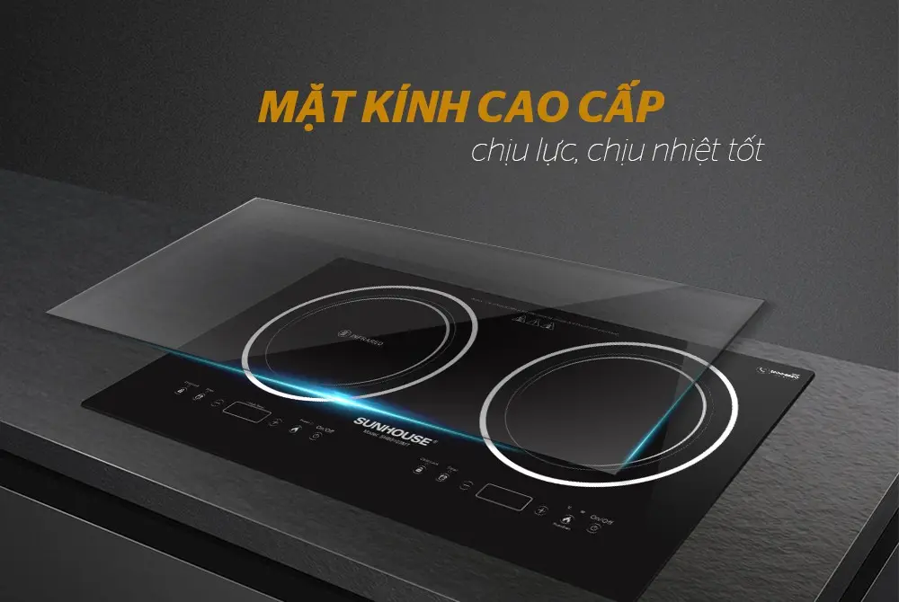 Bếp điện từ đôi 2 loại SUNHOUSE SHB9103MT - 2000W/2000W, Cảm ứng - Ảnh 4