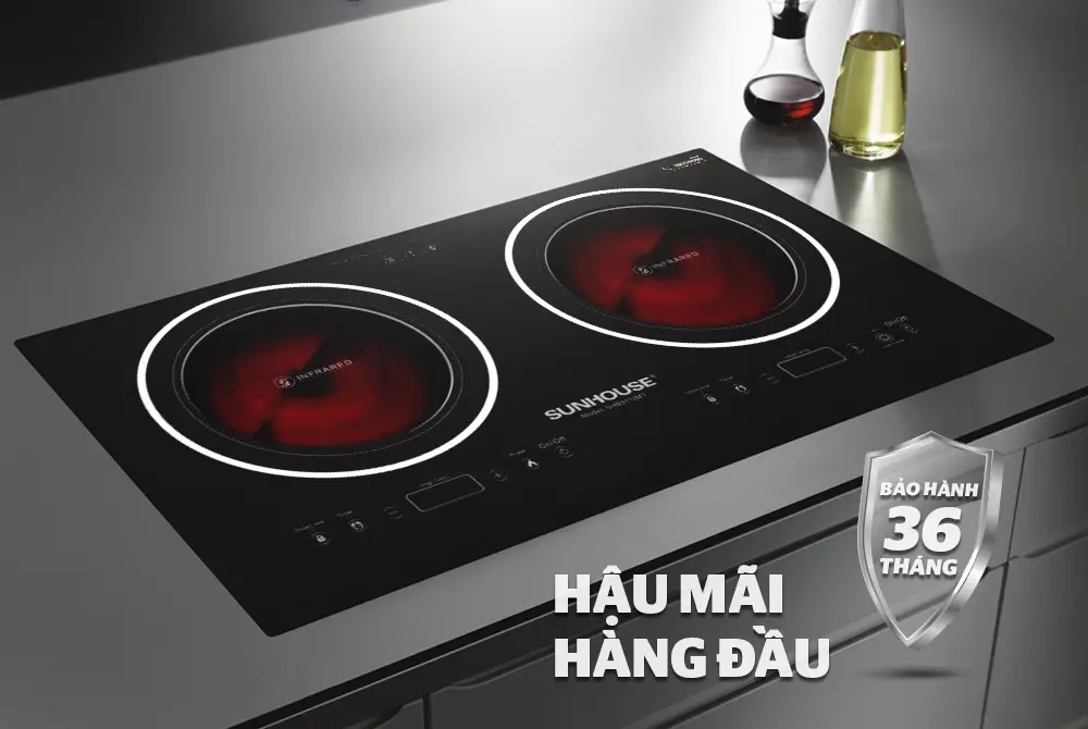 Bếp điện từ đôi 2 loại SUNHOUSE SHB9112 - 1800W/1800W, Cảm ứng - Ảnh 8