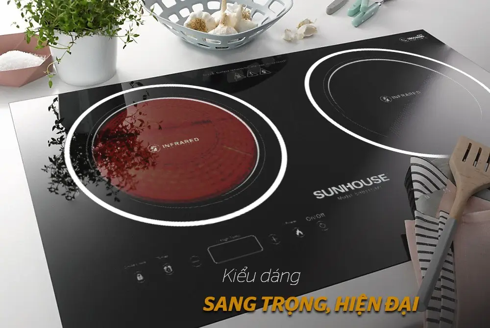 Bếp điện từ đôi 2 loại SUNHOUSE SHB9112 - 1800W/1800W, Cảm ứng - Ảnh 9