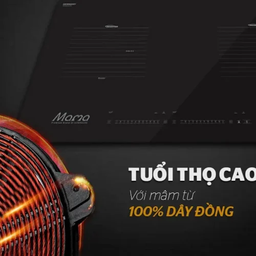 Mâm từ 100% dây đồng của bếp điện từ đôi SUNHOUSE MMB-01I