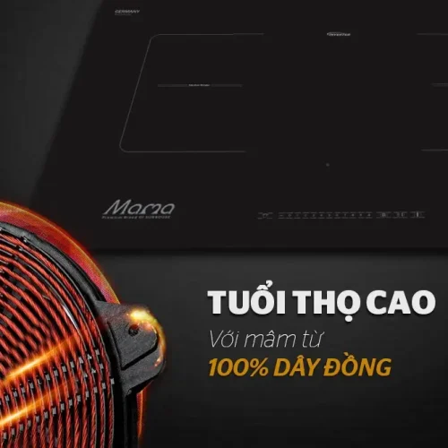 Bếp điện từ đôi SUNHOUSE MMB-02I trang bị mâm từ 100% dây đồng
