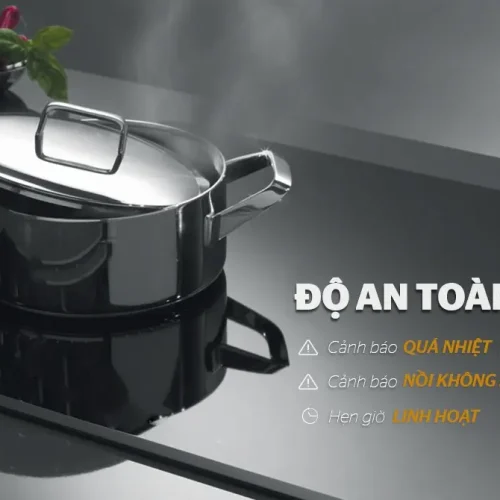 Bếp điện từ đôi SUNHOUSE MMB-02I cảnh báo quá nhiệt, nhận diện nồi không phù hợp và hẹn giờ