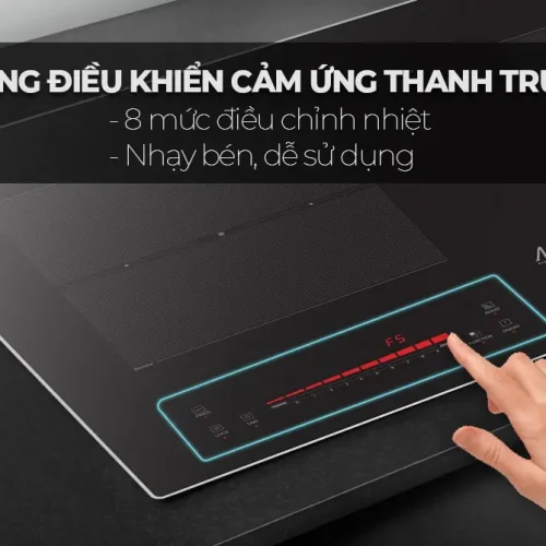 Bếp điện từ đôi SUNHOUSE MMB-36Plus với bảng điều khiển cảm ứng thanh trượt