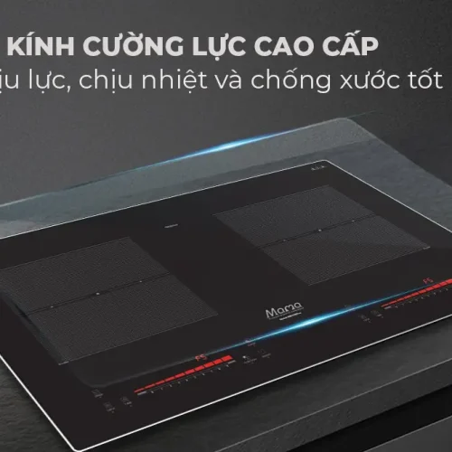 Mặt kính cường lực chịu lực chịu nhiệt của bếp điện từ đôi SUNHOUSE MMB-36Plus