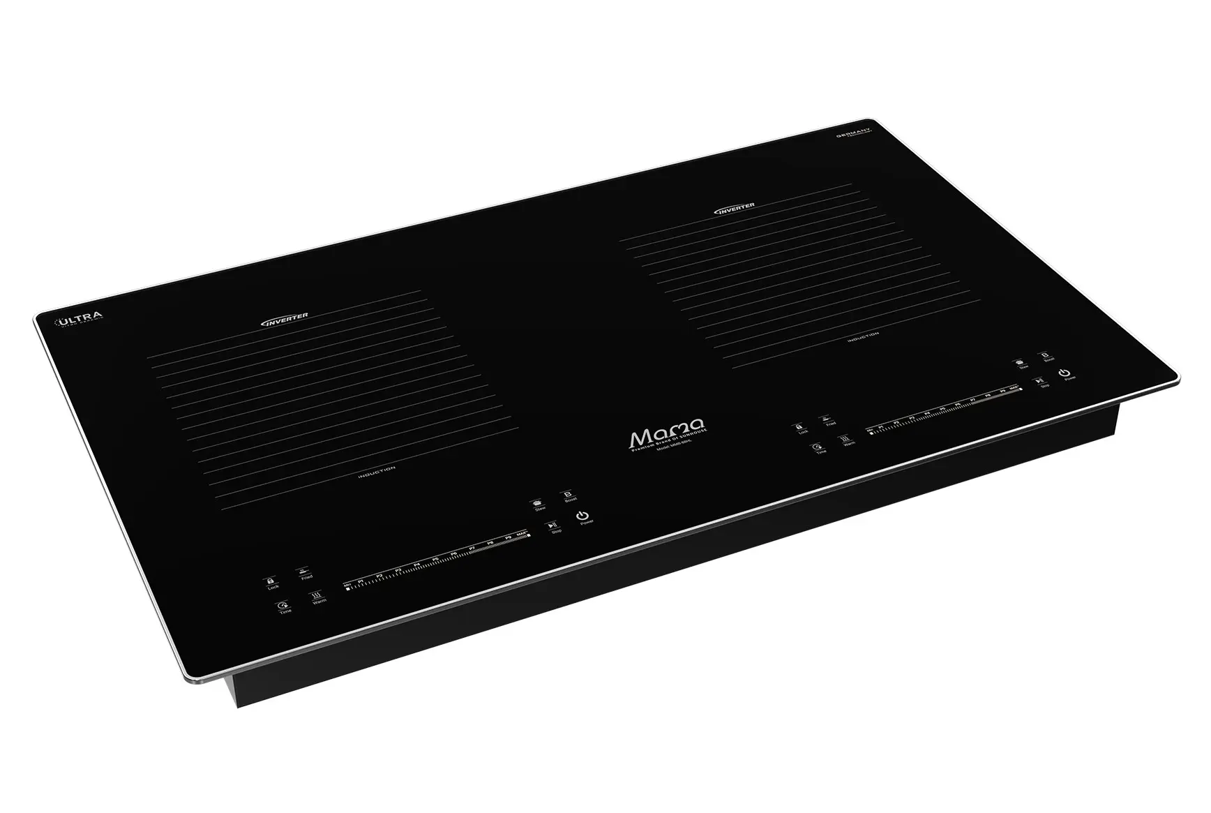 Bếp điện từ đôi SUNHOUSE MMB-88HL mặt kính đen góc nghiêng từ trên
