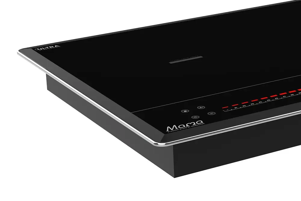 Cận cảnh mặt bếp và bảng điều khiển bếp điện từ đôi SUNHOUSE MMB5-X9Pro