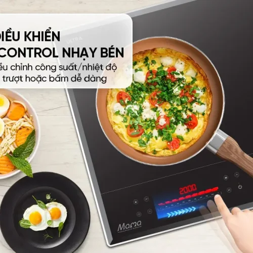 Bếp điện từ đôi SUNHOUSE MMB5-X9Pro với bảng điều khiển Slider Control nhạy bén