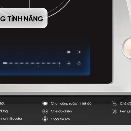 Các tính năng trên bảng điều khiển bếp điện từ đôi SUNHOUSE MMB52024BN