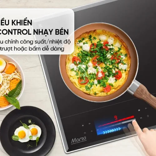 Bếp điện từ đôi SUNHOUSE MMB5674LH với bảng điều khiển Slider Control