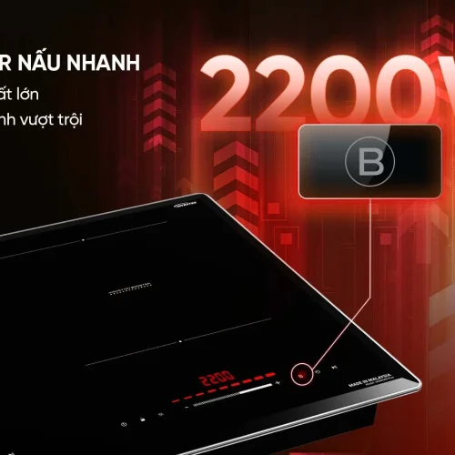 Bếp điện từ đôi SUNHOUSE MMB588-Plus với bảng điều khiển và thông tin Booster