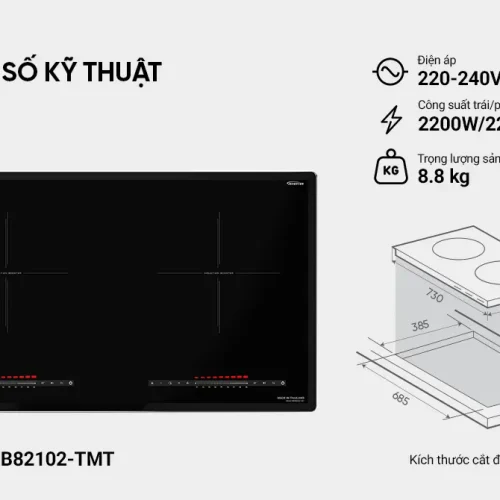 Thông số kỹ thuật bếp điện từ đôi SUNHOUSE MMB82102-TMT