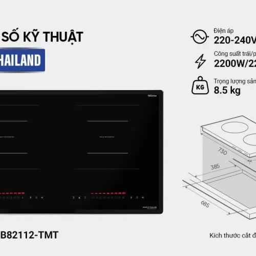 Thông số kỹ thuật bếp điện từ đôi SUNHOUSE MMB82112-TMT