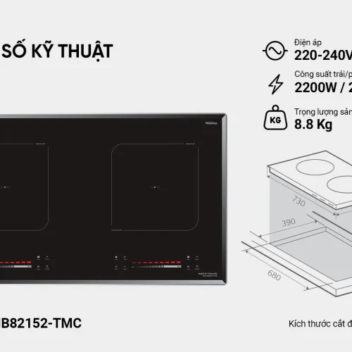 Thông số kỹ thuật bếp điện từ đôi SUNHOUSE MMB82152-TMC