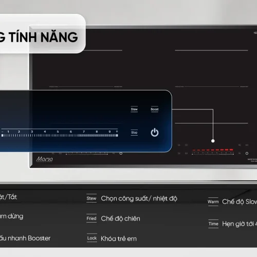 Bếp điện từ đôi SUNHOUSE MMB82172-MMC với các tính năng nấu