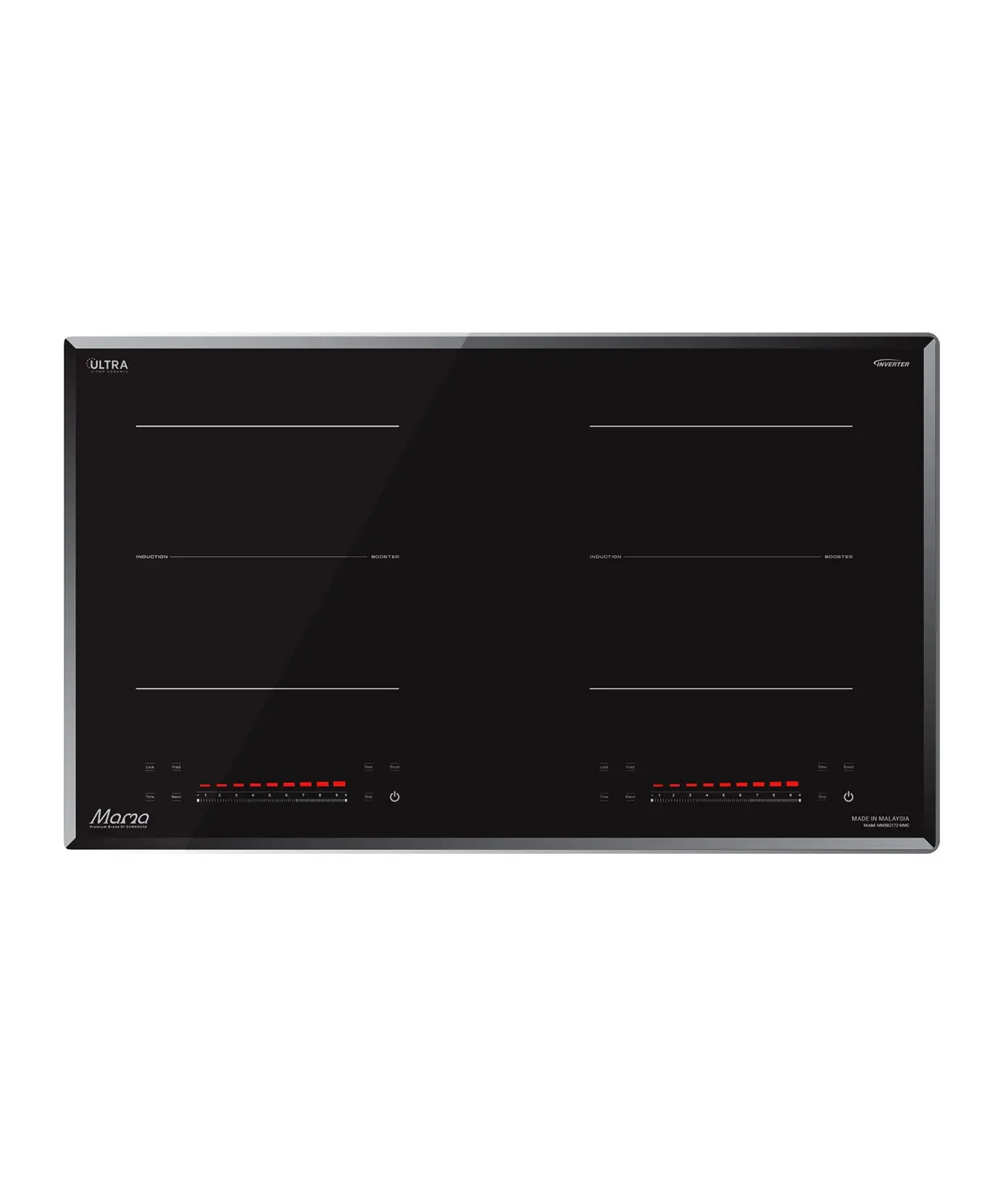 Bếp điện từ đôi SUNHOUSE MMB82172-MMC 2200W/2200W mặt kính đen chính diện