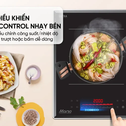 Bếp điện từ đôi SUNHOUSE MMB82172-MMC bảng điều khiển Slider Control 9 mức
