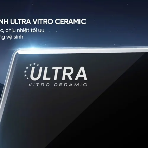 Cận cảnh mặt kính Ultra Vitro Ceramic của bếp điện từ đôi SUNHOUSE MMB82262-M