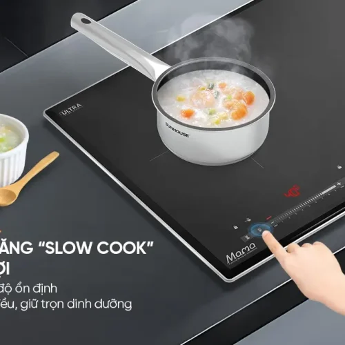 Bếp điện từ đôi SUNHOUSE MMB82262-M với tính năng Slow Cook tiện lợi