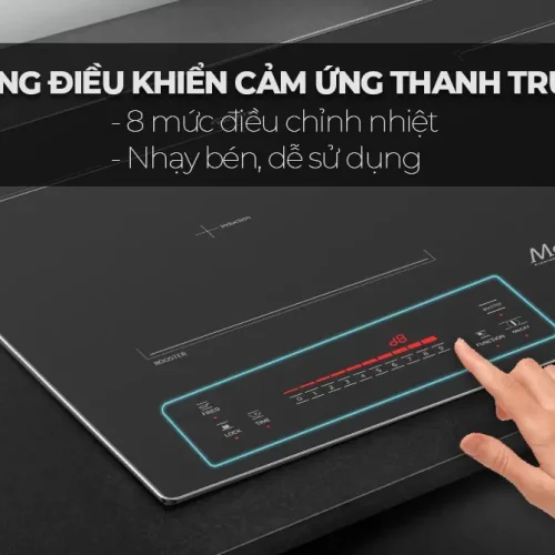 Bếp điện từ đôi SUNHOUSE MMB88-HT có bảng điều khiển cảm ứng thanh trượt 8 mức nhiệt